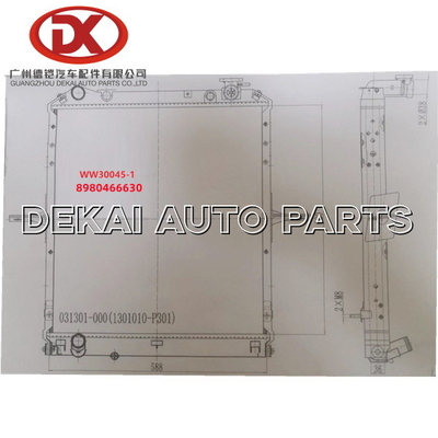 Radiador auto ISUZU Truck 8980466630 del sistema de enfriamiento de motor 8-98046663-0