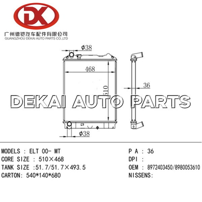 8973710110 radiador de aluminio plástico Isuzu Truck 8971771930 8973874661